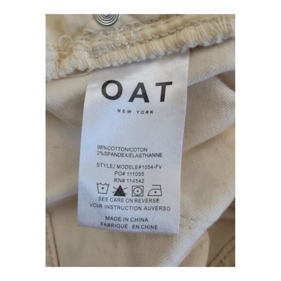 Oat New York Mid-Rise Skinny Ankle Off White Natural Color Jeans Size 32 - Picture 2 of 7